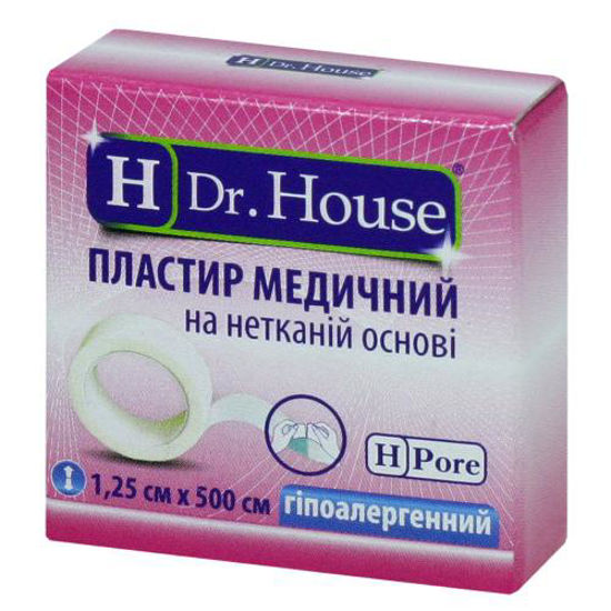 Пластир медичний H Dr. House 1.25 см х 500 см на нетканній основі